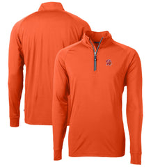 Tampa Bay Buccaneers Cutter & Buck Adapt Eco Knit Stretch Recycled Quarter-Zip Throwback Pullover Top Orange | NFL