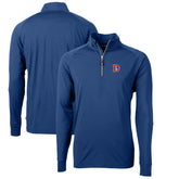 Denver Broncos Cutter & Buck Adapt Eco Knit Stretch Recycled Quarter-Zip Throwback Pullover Top Royal | NFL