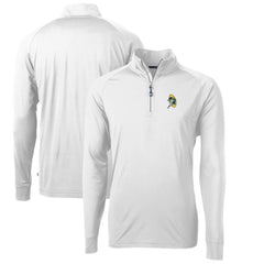 Green Bay Packers Cutter & Buck Adapt Eco Knit Stretch Recycled Quarter-Zip Throwback Pullover Top White | NFL