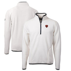 Chicago Bears Cutter & Buck Throwback Eco Sherpa Fleece Quarter-Zip Pullover Jacket White | NFL