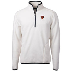 Chicago Bears Cutter & Buck Throwback Eco Sherpa Fleece Quarter-Zip Pullover Jacket White | NFL