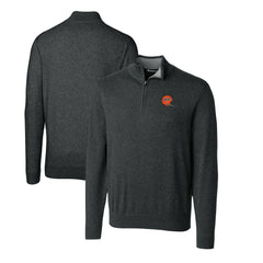 Cincinnati Bengals Cutter & Buck Throwback Logo Lakemont Tri-Blend Quarter-Zip Pullover Sweater Heather Charcoal | NFL