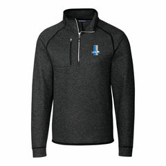 Detroit Lions Cutter & Buck Throwback Logo Mainsail Sweater-Knit Half-Zip Pullover Jacket Heather Charcoal | NFL