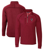 Atlanta Falcons Cutter & Buck Mainsail Sweater-Knit Half-Zip Pullover Jacket Red | NFL