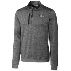 New York Jets Cutter & Buck Stealth Heathered Throwback Logo Quarter-Zip Pullover Top Steel | NFL