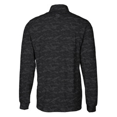Detroit Lions Cutter & Buck Throwback Logo Traverse Camo Print Stretch Quarter-Zip Pullover Top Black | NFL