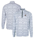 Cleveland Browns Cutter & Buck Throwback Logo Traverse Camo Print Stretch Quarter-Zip Pullover Top Charcoal | NFL