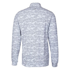 Las Vegas Raiders Cutter & Buck Throwback Logo Traverse Camo Print Stretch Quarter-Zip Pullover Top Charcoal | NFL