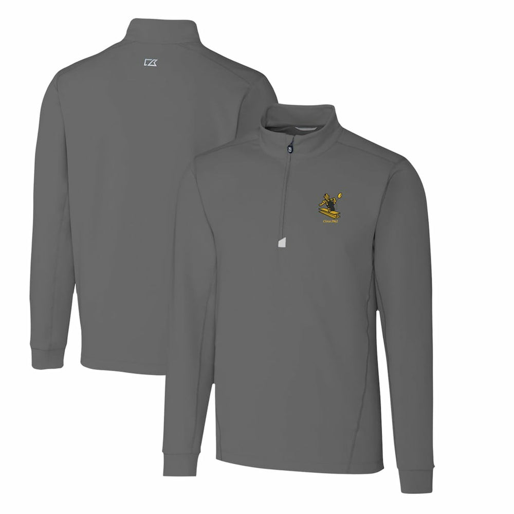 Pittsburgh Steelers Cutter & Buck Throwback Logo Traverse Stretch Quarter-Zip Pullover Top Steel | NFL