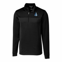 Detroit Lions Cutter & Buck Throwback Logo Traverse Stripe Stretch Quarter-Zip Pullover Top Black | NFL