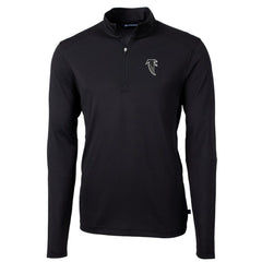 Atlanta Falcons Cutter & Buck Throwback Logo Virtue Eco Pique Recycled Quarter-Zip Pullover Top Black | NFL
