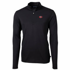 San Francisco 49ers Cutter & Buck Throwback Logo Virtue Eco Pique Recycled Quarter-Zip Pullover Top Black | NFL