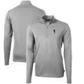 Atlanta Falcons Cutter & Buck Throwback Logo Virtue Eco Pique Recycled Quarter-Zip Pullover Top Gray | NFL