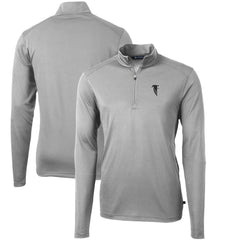 Atlanta Falcons Cutter & Buck Throwback Logo Virtue Eco Pique Recycled Quarter-Zip Pullover Top Gray | NFL