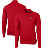 Atlanta Falcons Cutter & Buck Throwback Logo Virtue Eco Pique Recycled Quarter-Zip Pullover Top Red | NFL