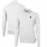 Atlanta Falcons Cutter & Buck Throwback Logo Virtue Eco Pique Recycled Quarter-Zip Pullover Top White | NFL