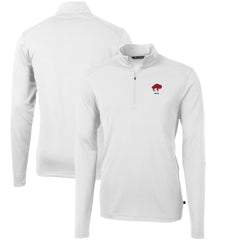 Buffalo Bills Cutter & Buck Throwback Logo Virtue Eco Pique Recycled Quarter-Zip Pullover Top White | NFL