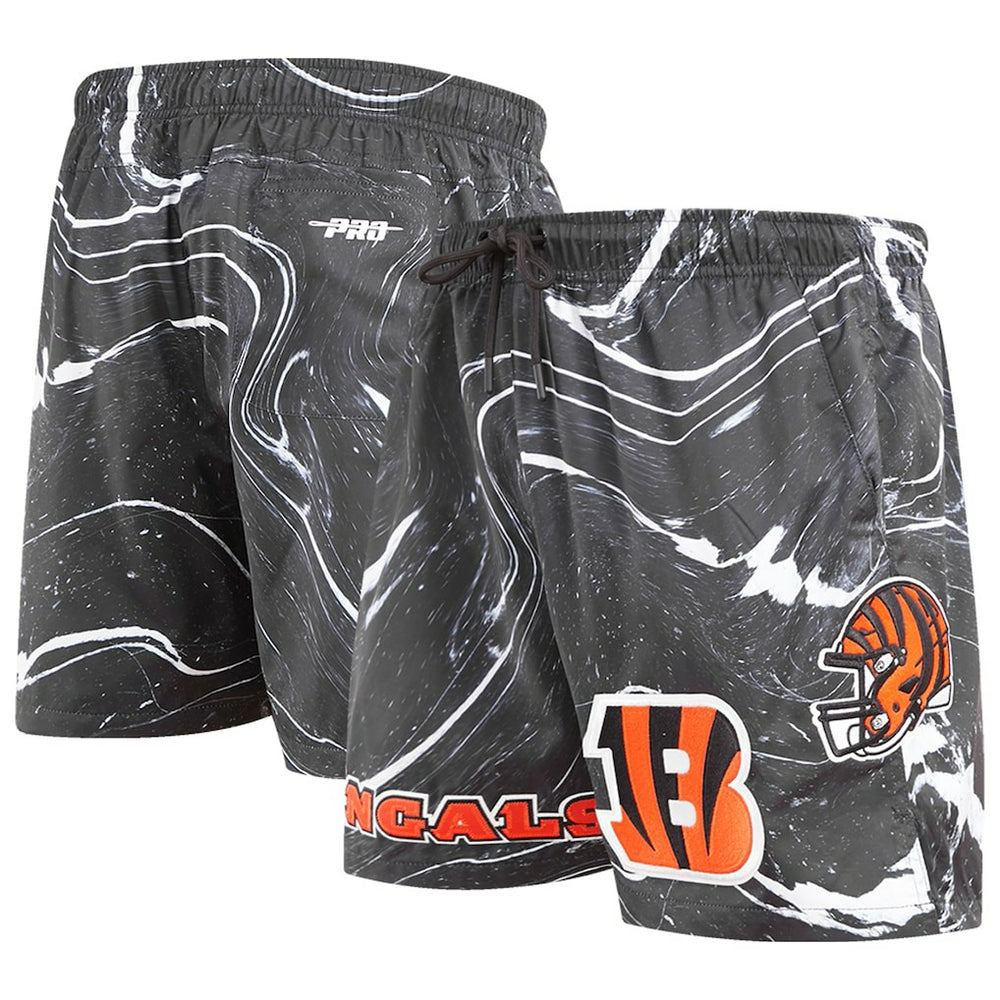 Cincinnati Bengals Pro Standard Allover Marble Print Shorts Black | NFL