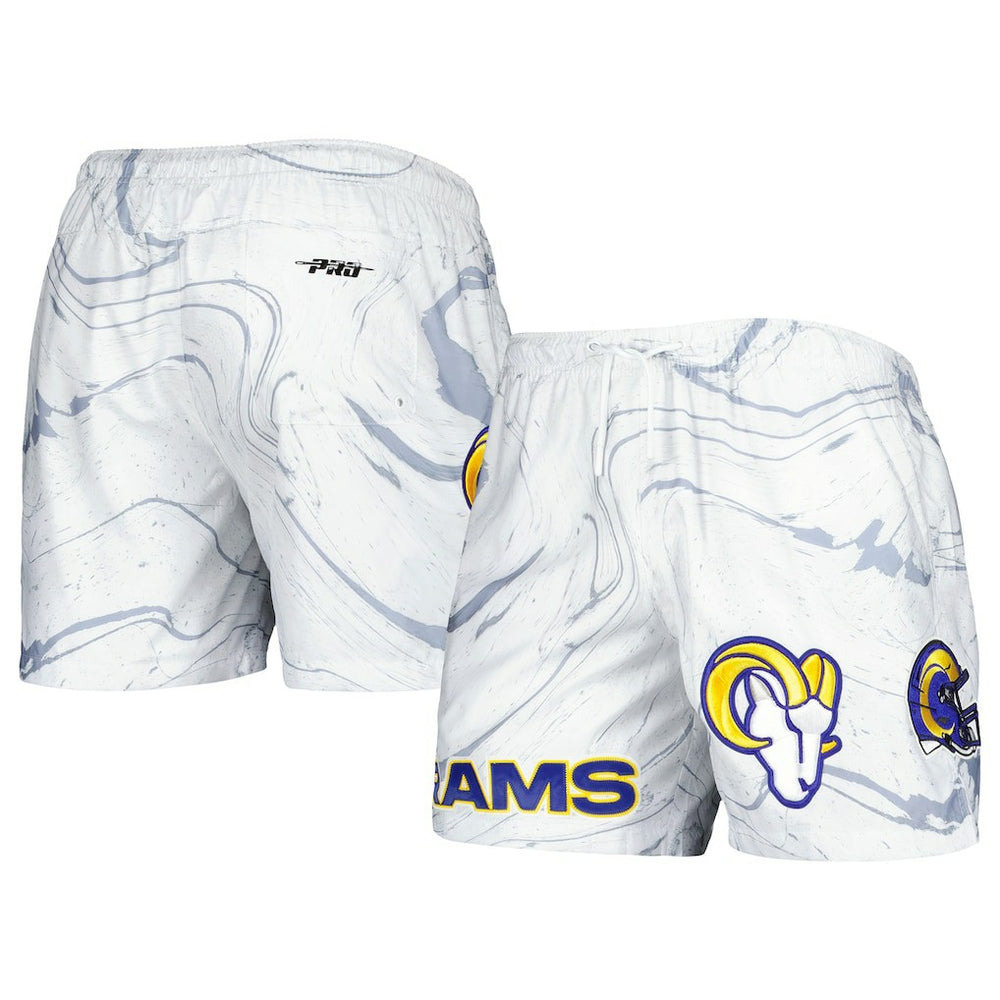 Los Angeles Rams Pro Standard Allover Marble Print Shorts White | NFL