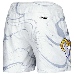Los Angeles Rams Pro Standard Allover Marble Print Shorts White | NFL
