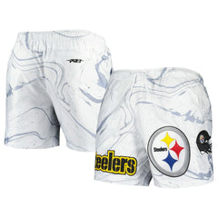 Pittsburgh Steelers Pro Standard Allover Marble Print Shorts White | NFL