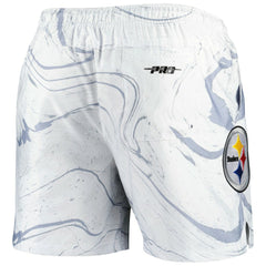 Pittsburgh Steelers Pro Standard Allover Marble Print Shorts White | NFL