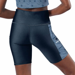 Dallas Cowboys Certo Women's High Waist Two-Pocket Biker Shorts Navy | NFL