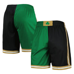 Boston Celtics Hardwood Classics 2007 Split Swingman Shorts Kelly Green/Black - NBA