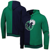 Dallas Mavericks Hardwood Classics Split Pullover Hoodie Navy/Green - NBA