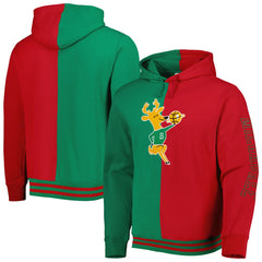 Milwaukee Bucks Hardwood Classics Split Pullover Hoodie Green/Red - NBA