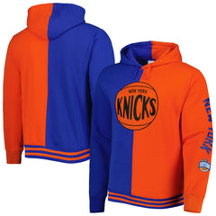 New York Knicks Hardwood Classics Split Pullover Hoodie Blue/Orange - NBA