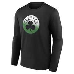 Boston Celtics Gradient Logo Long Sleeve T-Shirt Black - NBA