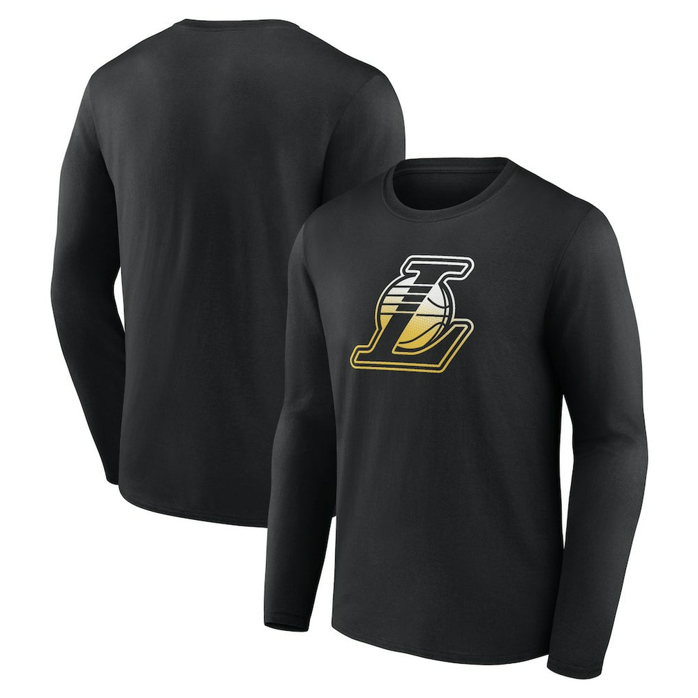 Los Angeles Lakers Gradient Logo Long Sleeve T-Shirt Black - NBA