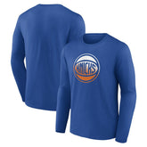 New York Knicks Gradient Logo Long Sleeve T-Shirt Blue - NBA