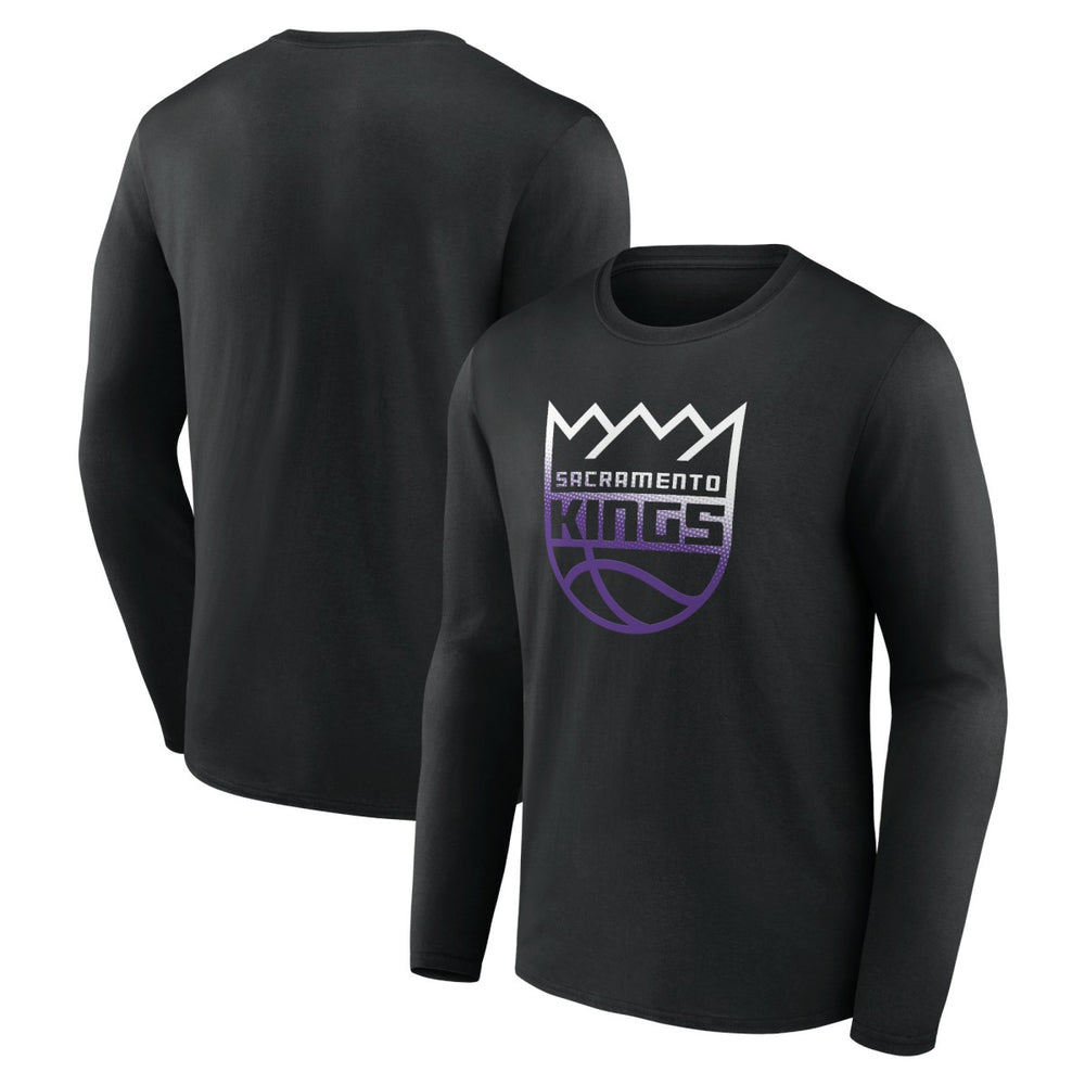 Sacramento Kings Gradient Logo Long Sleeve T-Shirt Black - NBA