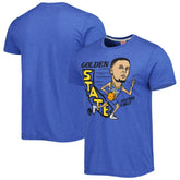 Stephen Curry Golden State Warriors Homage Caricature Tri-Blend T-Shirt Royal - NBA