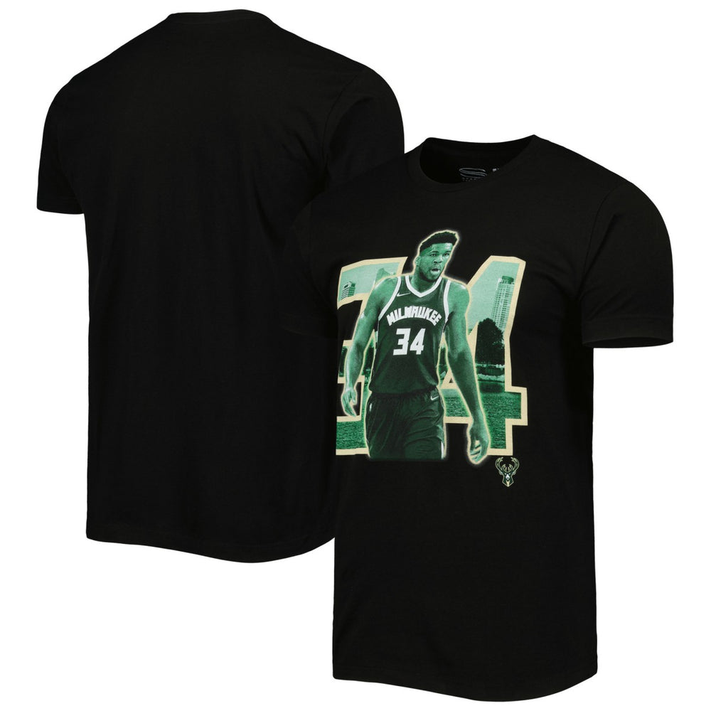 Giannis Antetokounmpo Milwaukee Bucks Stadium Essentials Unisex Player Skyline T-Shirt Black - NBA