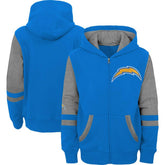 Los Angeles Chargers Preschool Stadium Color Block Full-Zip Hoodie Powder Blue | NFL