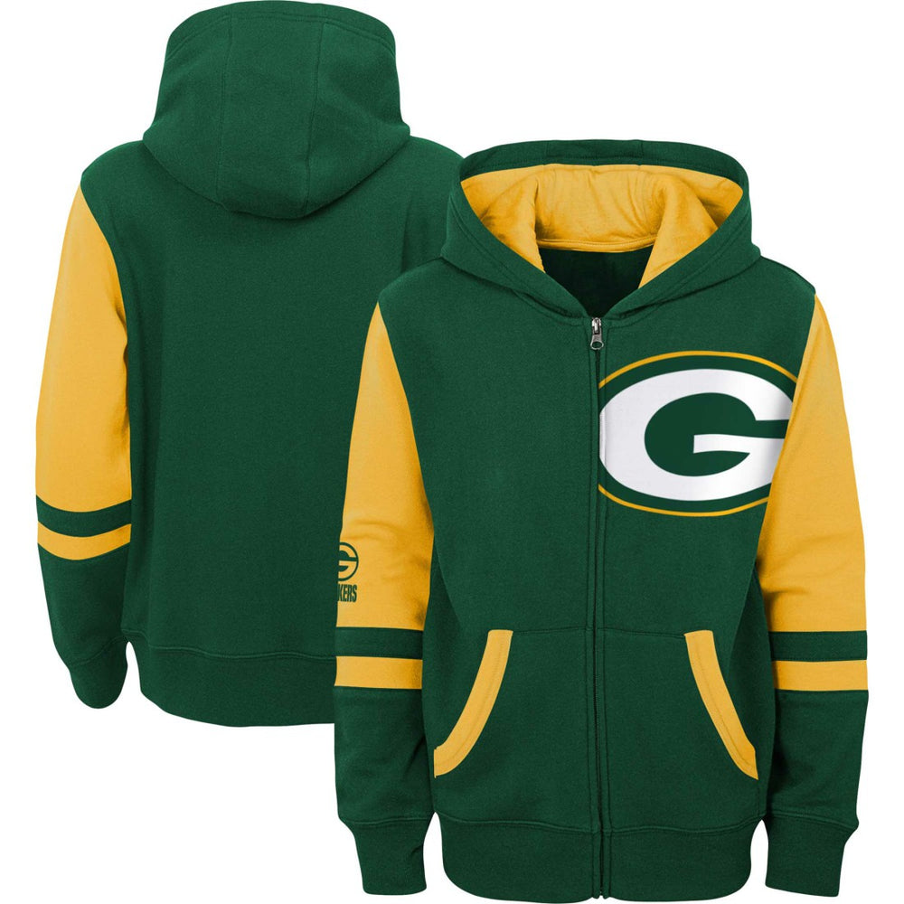 Green Bay Packers Preschool Stadium Color Block Full-Zip Hoodie Green | NFL
