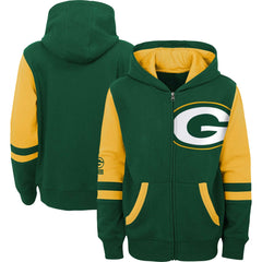 Green Bay Packers Preschool Stadium Color Block Full-Zip Hoodie Green | NFL