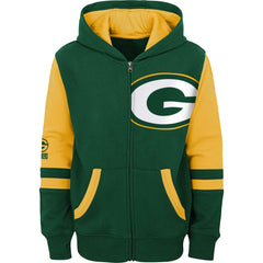 Green Bay Packers Preschool Stadium Color Block Full-Zip Hoodie Green | NFL