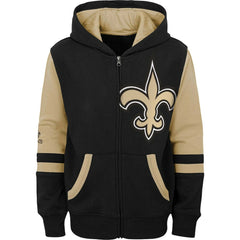 New Orleans Saints Preschool Stadium Color Block Full-Zip Hoodie Black | NFL