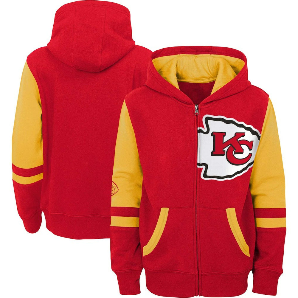Kansas City Chiefs Youth Colorblock Full-Zip Hoodie Red | NFL
