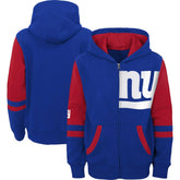 New York Giants Youth Colorblock Full-Zip Hoodie Royal | NFL