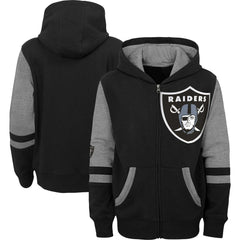 Las Vegas Raiders Youth Colorblock Full-Zip Hoodie Black | NFL