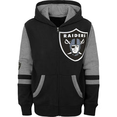 Las Vegas Raiders Youth Colorblock Full-Zip Hoodie Black | NFL