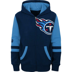 Tennessee Titans Youth Colorblock Full-Zip Hoodie Navy | NFL
