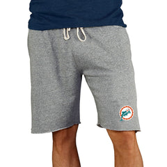 Miami Dolphins Concepts Sport Throwback Logo Mainstream Terry Shorts Gray | NFL