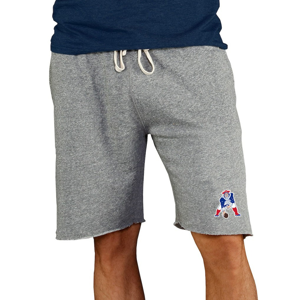New England Patriots Concepts Sport Throwback Logo Mainstream Terry Shorts Gray | NFL