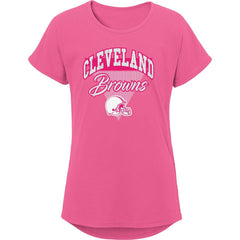 Cleveland Browns Girls Youth Playtime Dolman T-Shirt Pink | NFL
